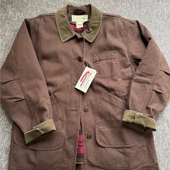 L.L. Bean Jackets & Blazers - L.L. Bean Vintage Women’s Chocolate Brown Barn Field Jacket Green Corduroy Trim